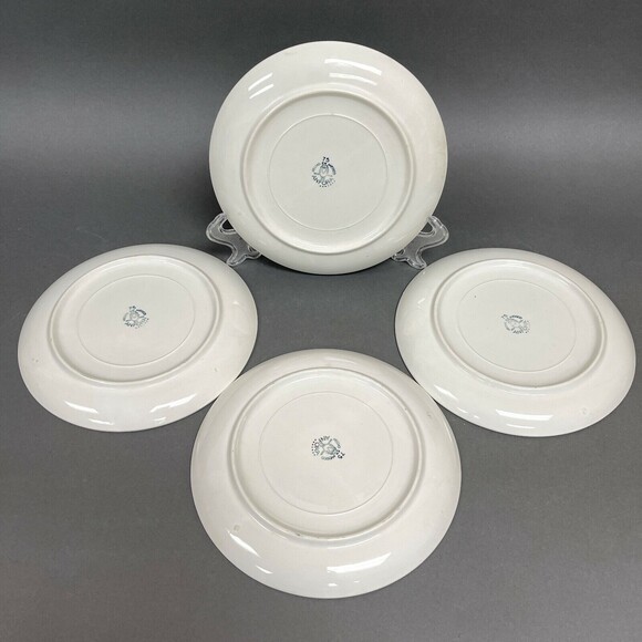 Vintage Anfora Mexico Salad Plates White Red Green 7 3/8" Lot of 4 - Picture 6 of 11
